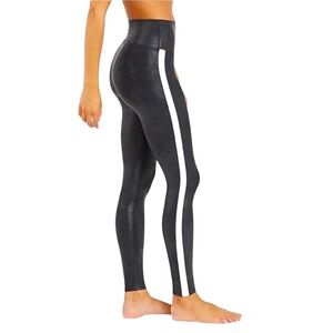 SPANX - Black Women's 20187R-Faux Leather Stripe Legging